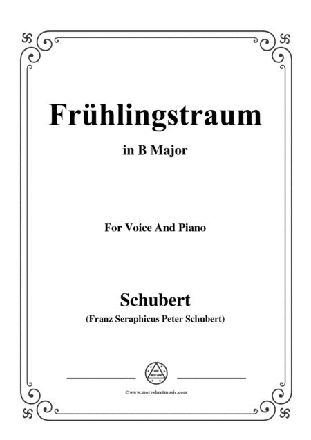 Free Sheet Music Schubert Frhlingstraum From Winterreise Op 89 D 911 No 11 In B Major For Voice Piano