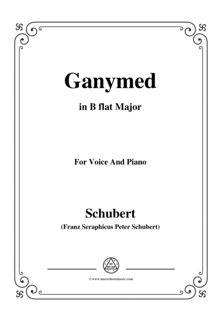 Free Sheet Music Schubert Ganymed Op 19 No 3 In B Flat Major For Voice Piano