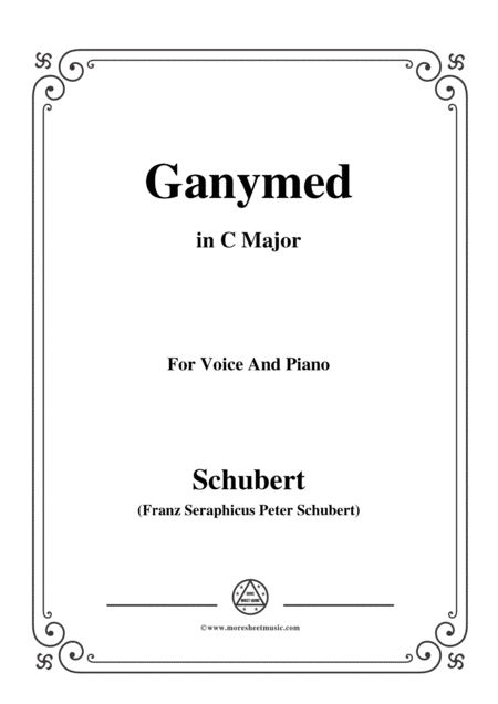 Free Sheet Music Schubert Ganymed Op 19 No 3 In C Major For Voice Piano