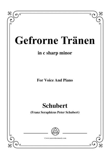 Schubert Gefrorne Trnen From Winterreise Op 89 D 911 No 3 In C Sharp Minor For Voice Piano Sheet Music