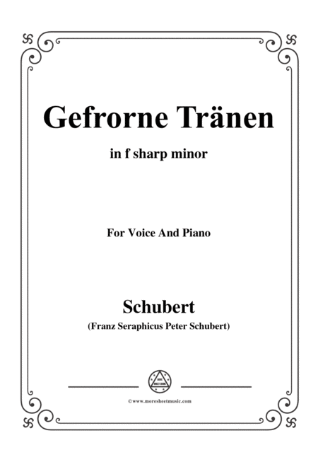 Schubert Gefrorne Trnen From Winterreise Op 89 D 911 No 3 In F Sharp Minor For Voice Piano Sheet Music