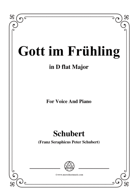 Schubert Gott Im Frhling In D Flat Major For Voice Piano Sheet Music