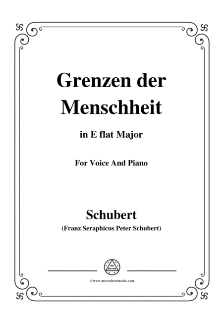 Free Sheet Music Schubert Grenzen Der Menschheit In E Flat Major For Voice Piano