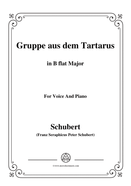 Schubert Gruppe Aus Dem Tartarus Op 24 No 1 In B Flat Major For Voice Piano Sheet Music