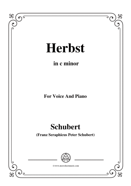 Free Sheet Music Schubert Herbst Autumn In C Minor D 945 For Voice And Piano