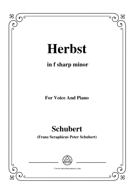 Free Sheet Music Schubert Herbst Autumn In F Sharp Minor D 945 For Voice And Piano