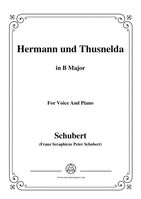 Free Sheet Music Schubert Hermann Und Thusnelda In B Major For Voice Piano