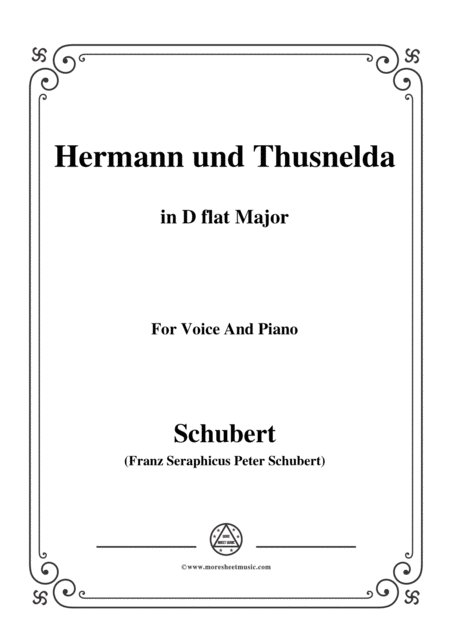 Schubert Hermann Und Thusnelda In D Flat Major For Voice Piano Sheet Music