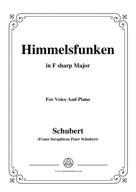 Schubert Himmelsfunken In F Sharp Major For Voice And Piano Sheet Music