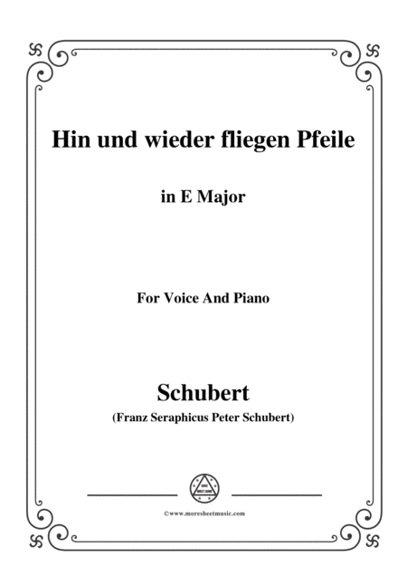 Free Sheet Music Schubert Hin Und Wieder Fliegen Pfeile In E Major For Voice Piano