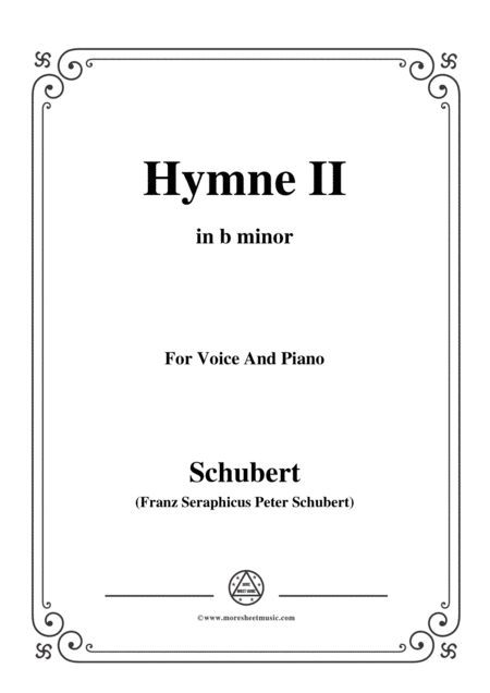 Free Sheet Music Schubert Hymne Hymn Ii D 660 In B Minor For Voice Piano