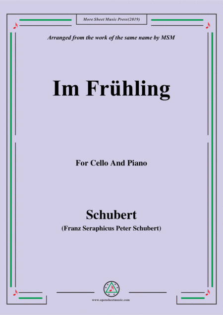 Free Sheet Music Schubert Im Frhling For Cello And Piano