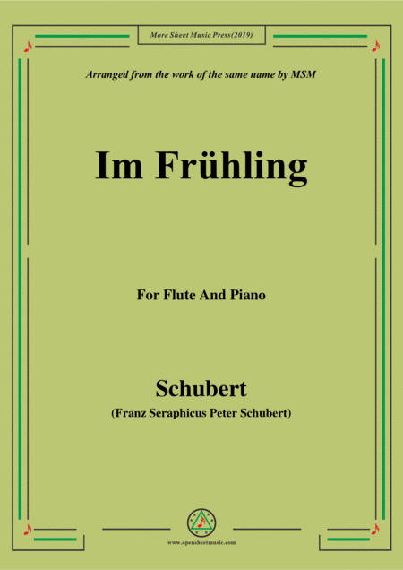 Schubert Im Frhling For Flute And Piano Sheet Music