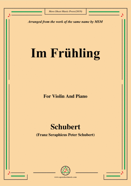 Schubert Im Frhling For Violin And Piano Sheet Music