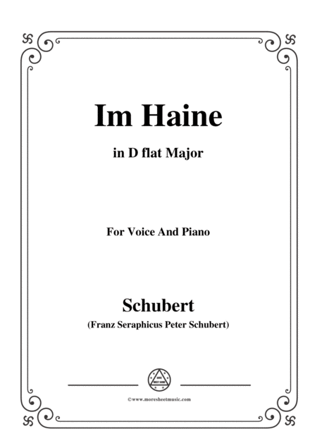 Free Sheet Music Schubert Im Haine Op 56 No 3 In D Flat Major For Voice Piano