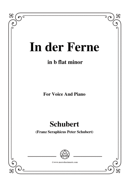 Free Sheet Music Schubert In Der Ferne In B Flat Minor For Voice Piano