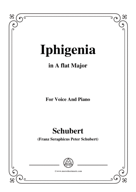 Free Sheet Music Schubert Iphigenia In A Flat Major Op 98 No 3 For Voice And Piano