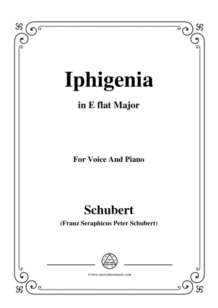 Schubert Iphigenia In E Flat Major Op 98 No 3 For Voice And Piano Sheet Music