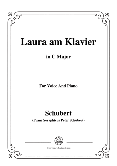 Schubert Laura Am Klavier Laura At The Piano 1st Version D 388 In C Major For Voice Piano Sheet Music