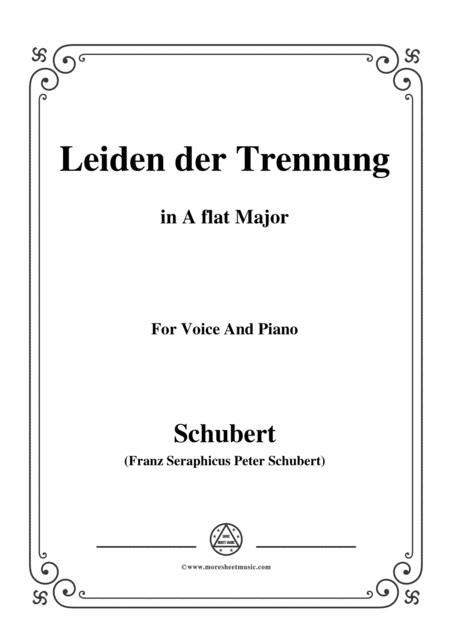 Free Sheet Music Schubert Leiden Der Trennung In A Flat Major For Voice Piano