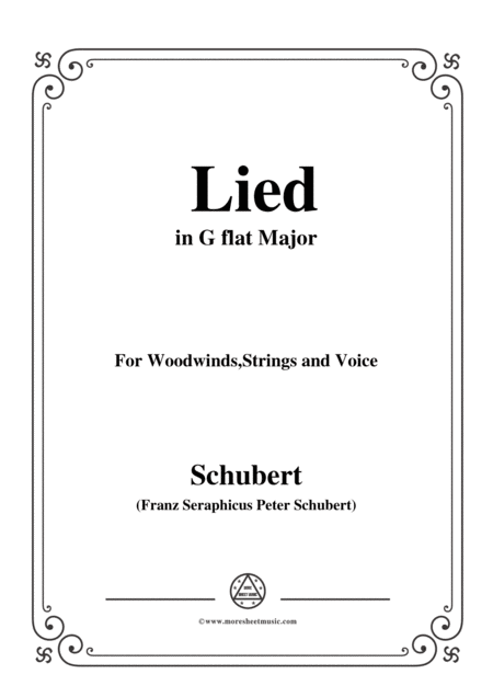 Schubert Lied In G Flat Major For For Woodwinds Strings And Voice Sheet Music