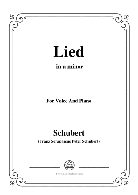 Free Sheet Music Schubert Lied Mutter Geht Durch Ihre Kammern D 373 In A Minor For Voice Piano