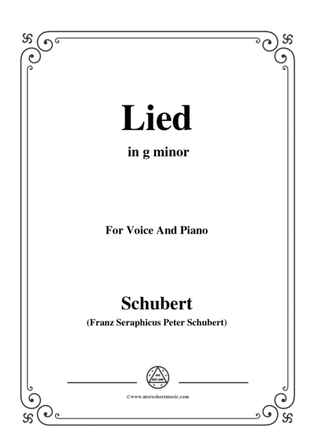 Schubert Lied Mutter Geht Durch Ihre Kammern D 373 In G Minor For Voice Piano Sheet Music