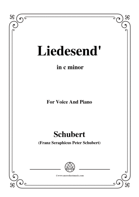 Schubert Liedesend In C Minor For Voice And Piano Sheet Music