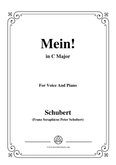 Free Sheet Music Schubert Mein In C Major Op 25 No 11 For Voice And Piano