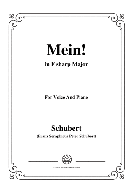 Free Sheet Music Schubert Mein In F Sharp Major Op 25 No 11 For Voice And Piano