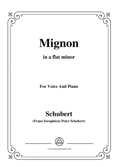 Free Sheet Music Schubert Mignon Ii D 727 In A Flat Minor For Voice Piano