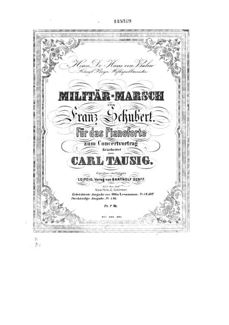 Schubert Military March Original Version Sheet Music