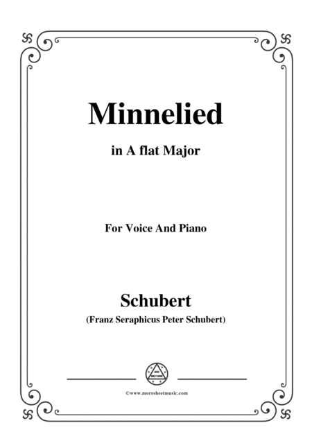 Free Sheet Music Schubert Minnelied In A Flat Major For Voice Piano