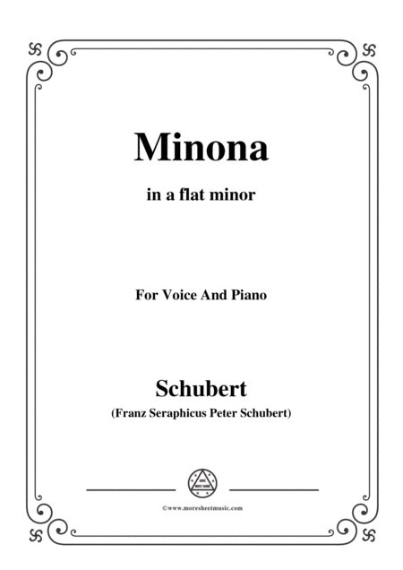 Schubert Minona In A Flat Minor For Voice Piano Sheet Music