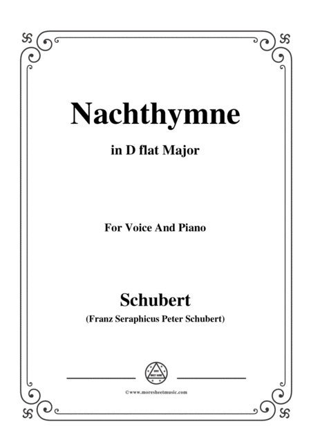 Free Sheet Music Schubert Nachthymne In D Flat Major For Voice Piano