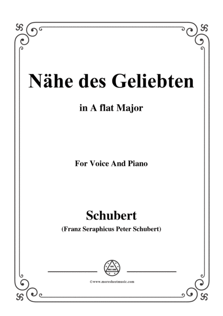 Free Sheet Music Schubert Nhe Des Geliebten Op 5 No 2 In A Flat Major For Voice Piano