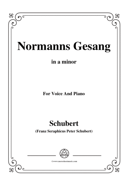Free Sheet Music Schubert Normanns Gesang In A Minor Op 52 No 5 For Voice And Piano