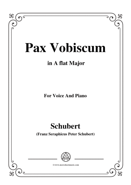 Free Sheet Music Schubert Pax Vobiscum In A Flat Major For Voice And Piano