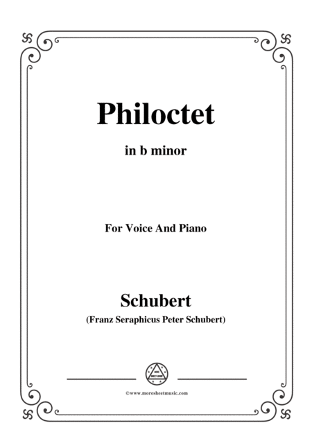 Free Sheet Music Schubert Philoctet In B Minor For Voice And Piano
