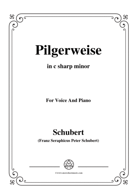 Free Sheet Music Schubert Pilgerweise In C Sharp Minor For Voice Piano