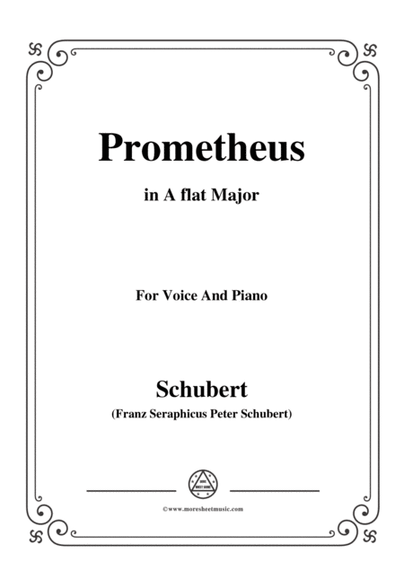 Schubert Prometheus In A Flat Major For Voice And Piano Sheet Music