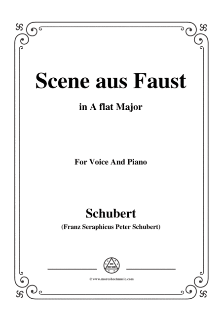 Schubert Scene Aus Faust In A Flat Major For Voice Piano Sheet Music