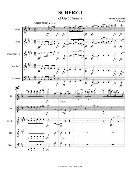 Free Sheet Music Schubert Scherzo Op 53 For Ww Quintet