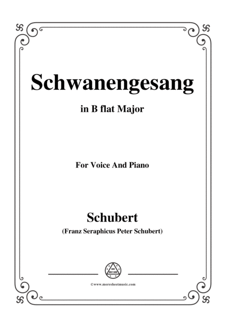 Free Sheet Music Schubert Schwanengesang Op 23 No 3 In B Flat Major For Voice Piano