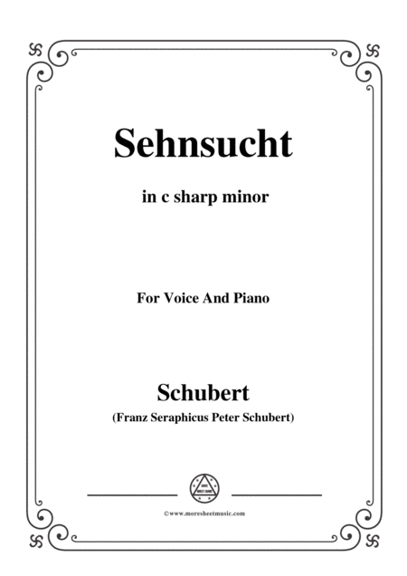 Free Sheet Music Schubert Sehnsucht Op 39 D 636 In C Sharp Minor For Voice And Piano