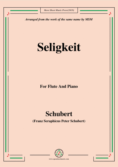 Schubert Seligkeit For Flute And Piano Sheet Music