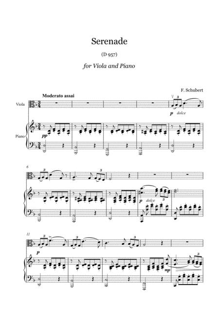 Schubert Serenade Viola And Piano Sheet Music