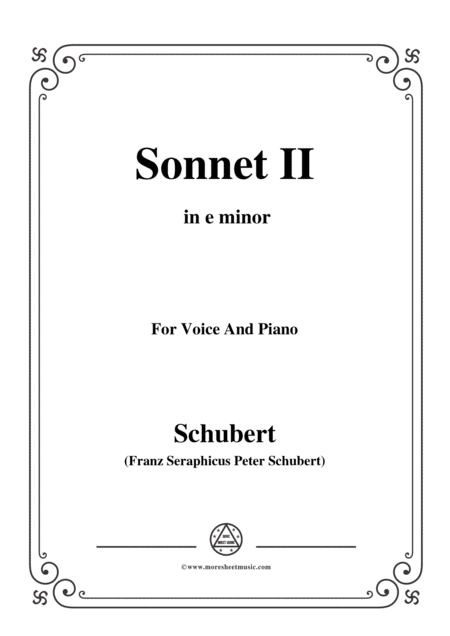 Free Sheet Music Schubert Sonnet Ii In E Minor For Voice And Piano