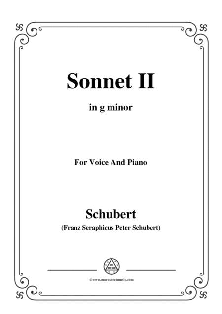 Free Sheet Music Schubert Sonnet Ii In G Minor For Voice And Piano