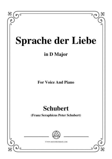 Free Sheet Music Schubert Sprache Der Liebe Op 115 No 3 In D Major For Voice Piano